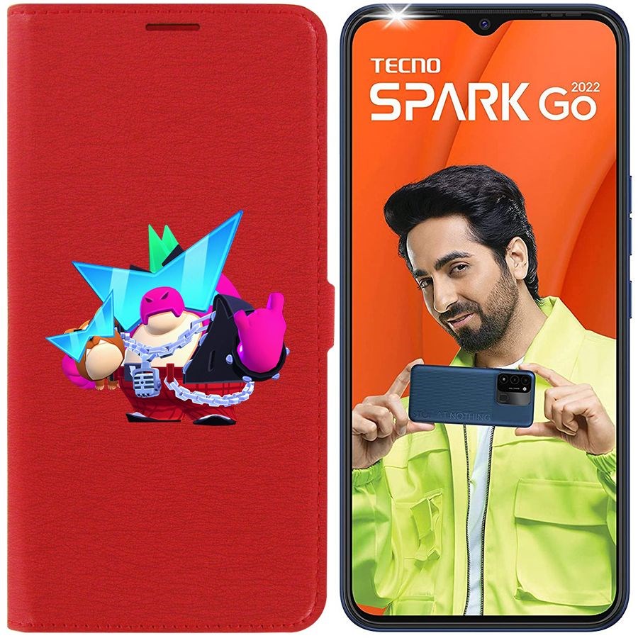 

Чехол-книжка Eco Book для Tecno Spark Go 2022 Brawl Stars-Плохиш Базз