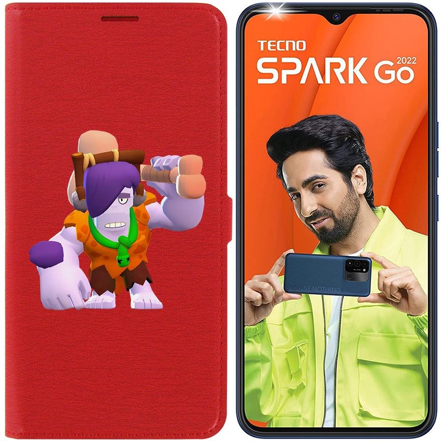 

Чехол-книжка Eco Book для Tecno Spark Go 2022 Brawl Stars-Пещерный Фрэнк