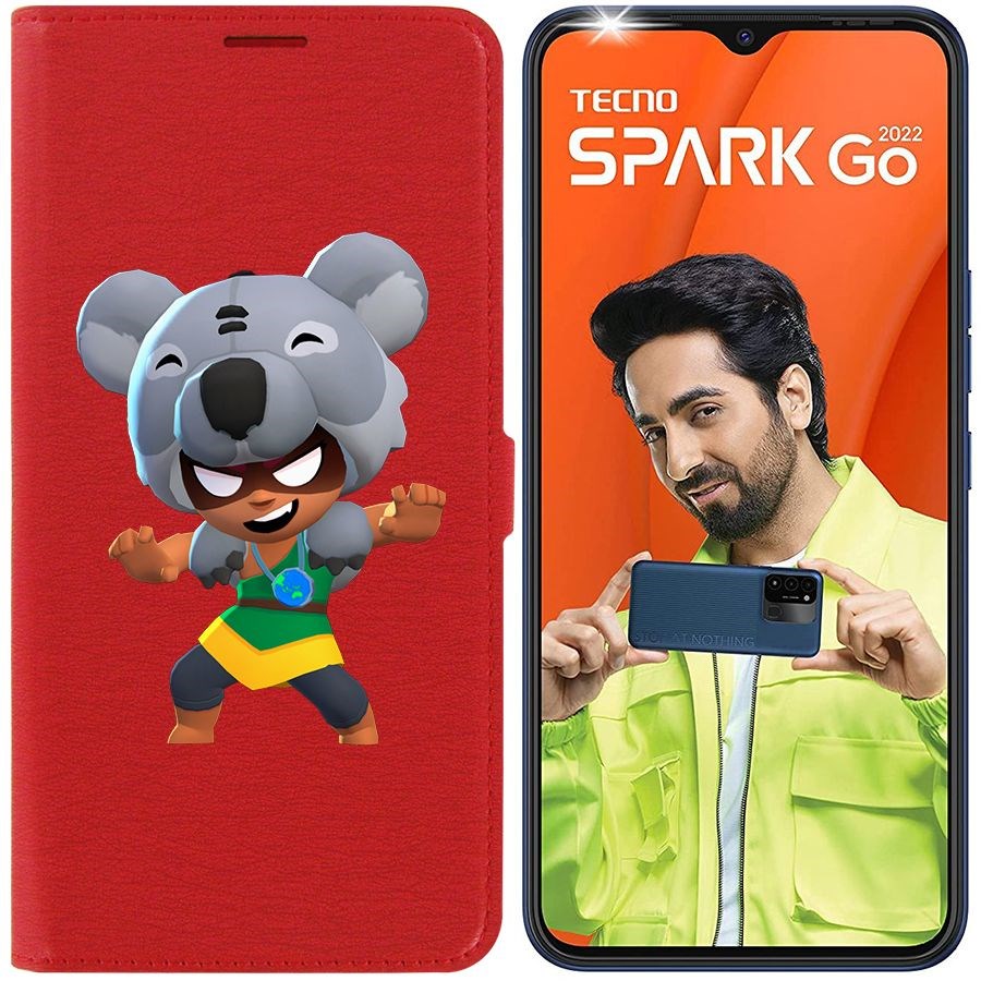 

Чехол-книжка Eco Book для Tecno Spark Go 2022 Brawl Stars-Нита Коала