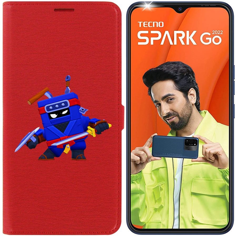 

Чехол-книжка Eco Book для Tecno Spark Go 2022 Brawl Stars-Ниндзя Эш