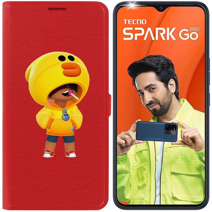 

Чехол-книжка Eco Book для Tecno Spark Go 2022 Brawl Stars-Леон Салли