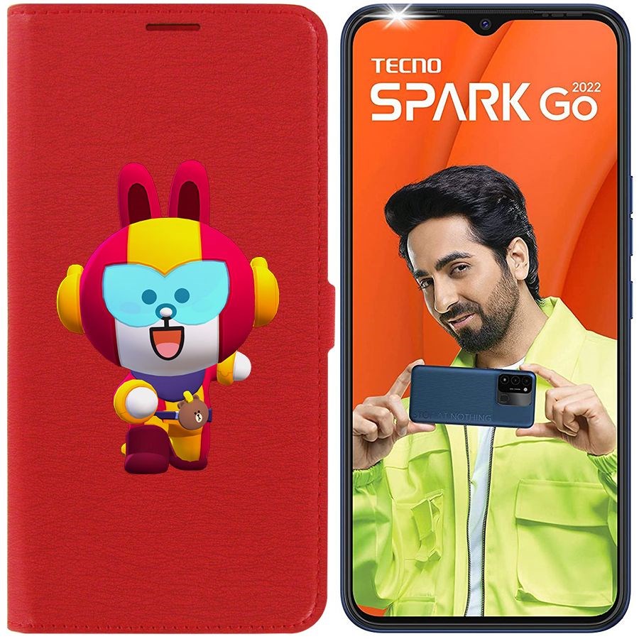 

Чехол-книжка Eco Book для Tecno Spark Go 2022 Brawl Stars-Кони Макс