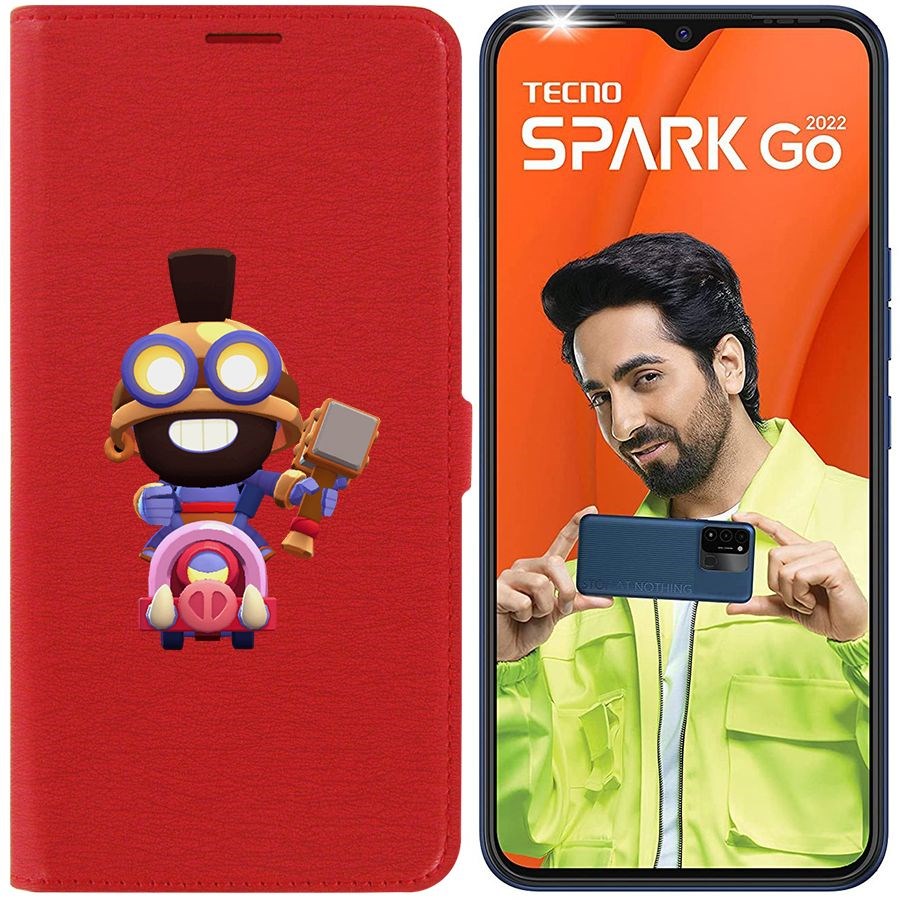 

Чехол-книжка Eco Book для Tecno Spark Go 2022 Brawl Stars-Карл Всадник на кабане