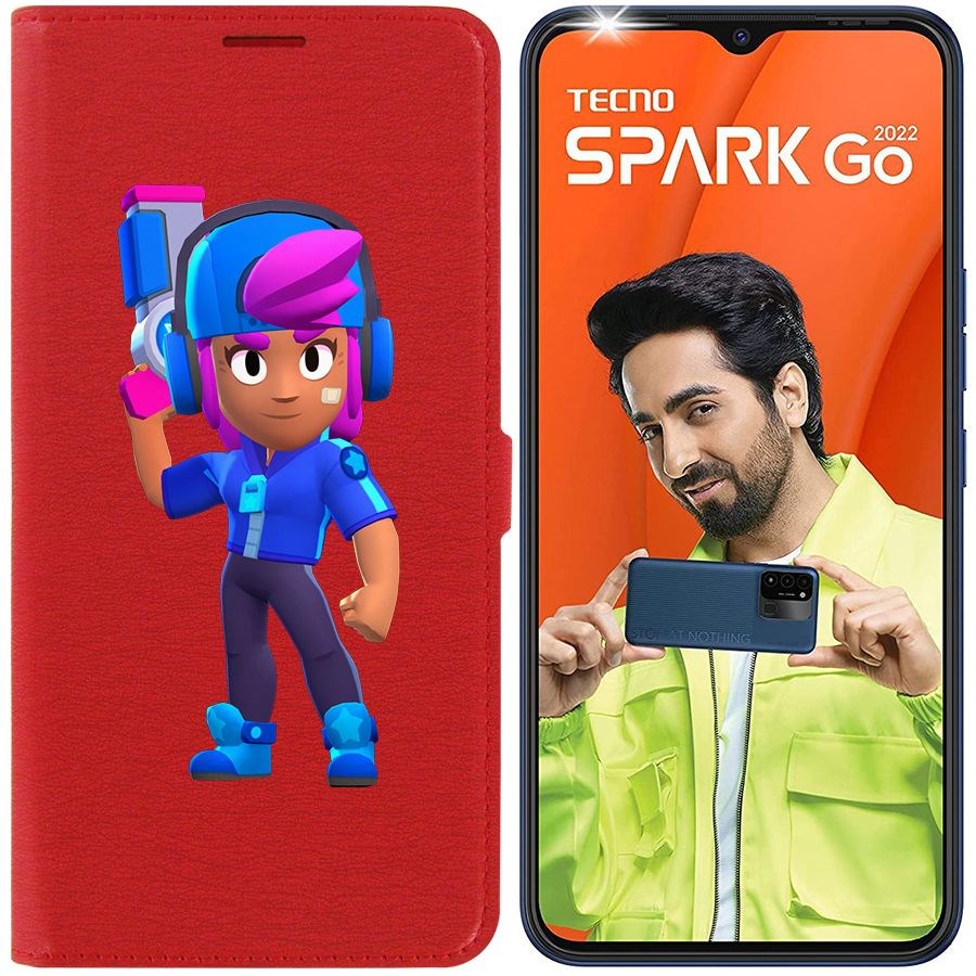 

Чехол-книжка Eco Book для Tecno Spark Go 2022 Brawl Stars-Звёздная Шелли