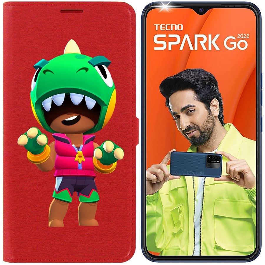 

Чехол-книжка Eco Book для Tecno Spark Go 2022 Brawl Stars-Дино Леон