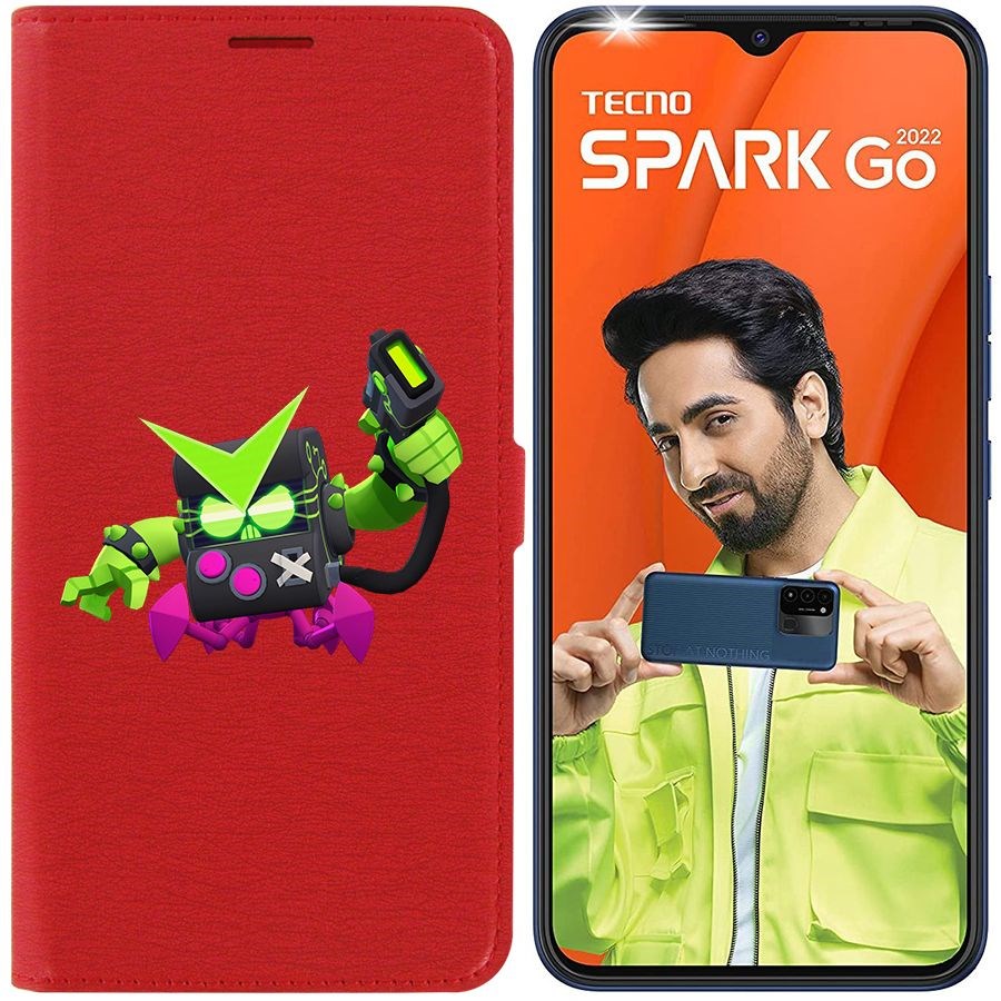 

Чехол-книжка Eco Book для Tecno Spark Go 2022 Brawl Stars-Вирус 8-Бит