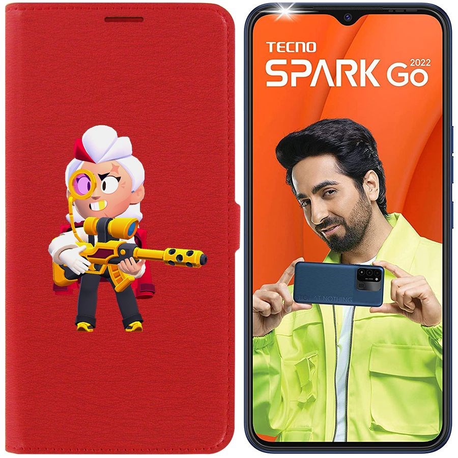 

Чехол-книжка Eco Book для Tecno Spark Go 2022 Brawl Stars-Белль Голдхэнд