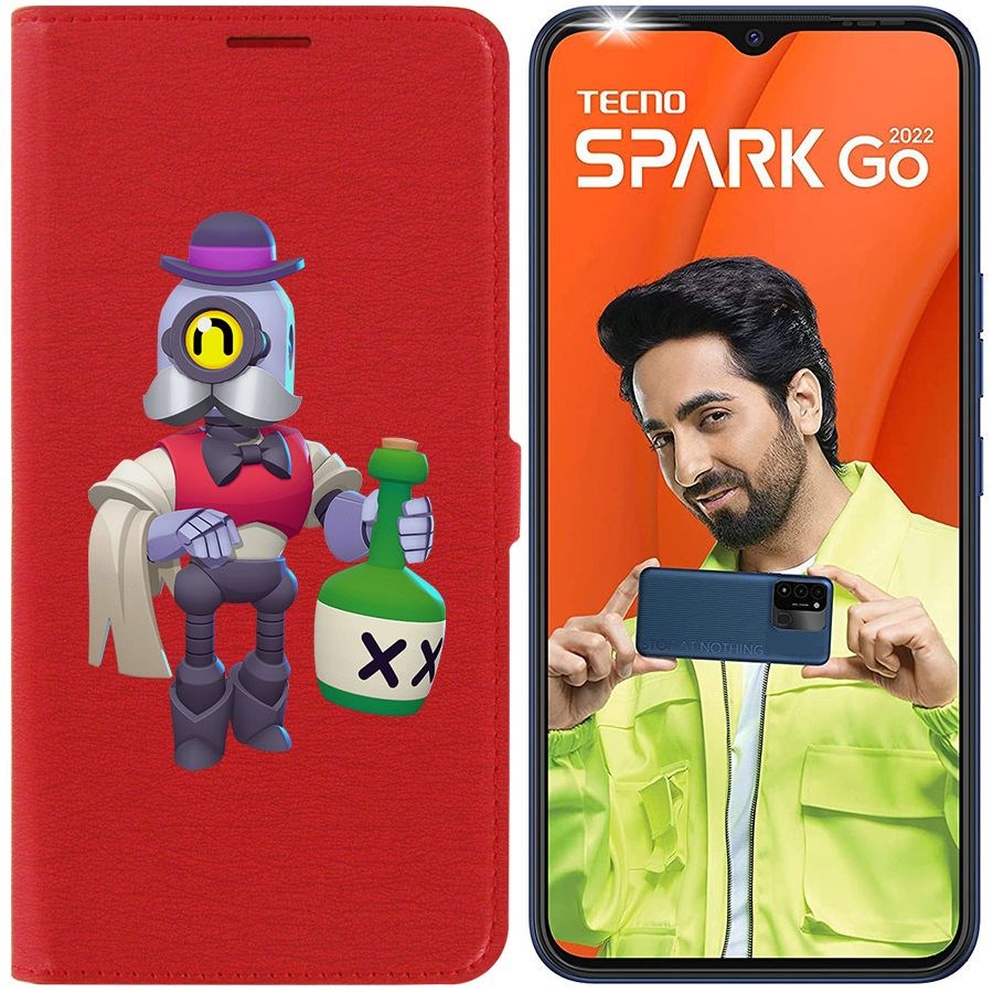 

Чехол-книжка Eco Book для Tecno Spark Go 2022 Brawl Stars-Барли