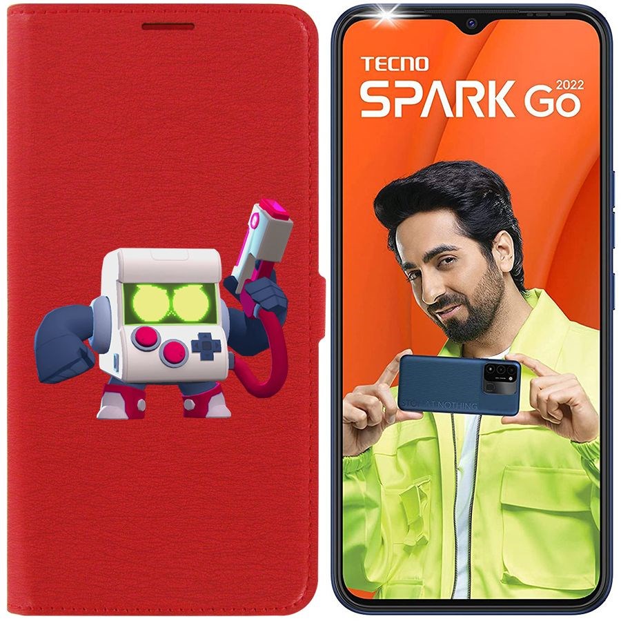 

Чехол-книжка Eco Book для Tecno Spark Go 2022 Brawl Stars-8-БИТ классический