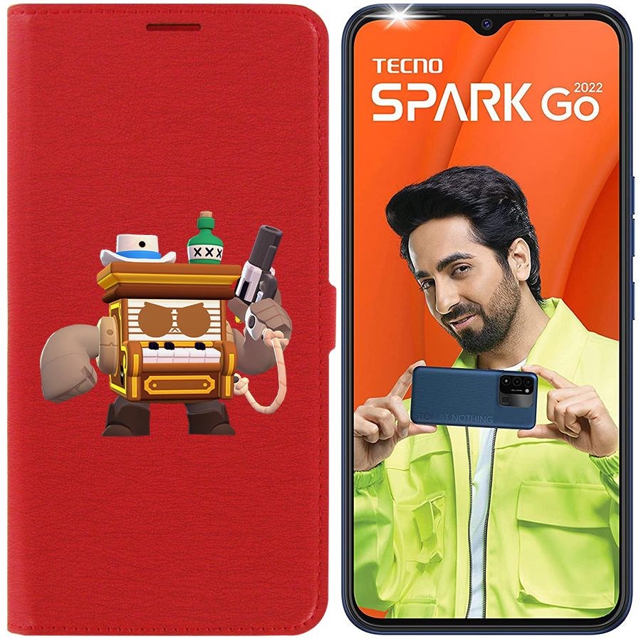 

Чехол-книжка Eco Book для Tecno Spark Go 2022 Brawl Stars-8-Бит из салуна