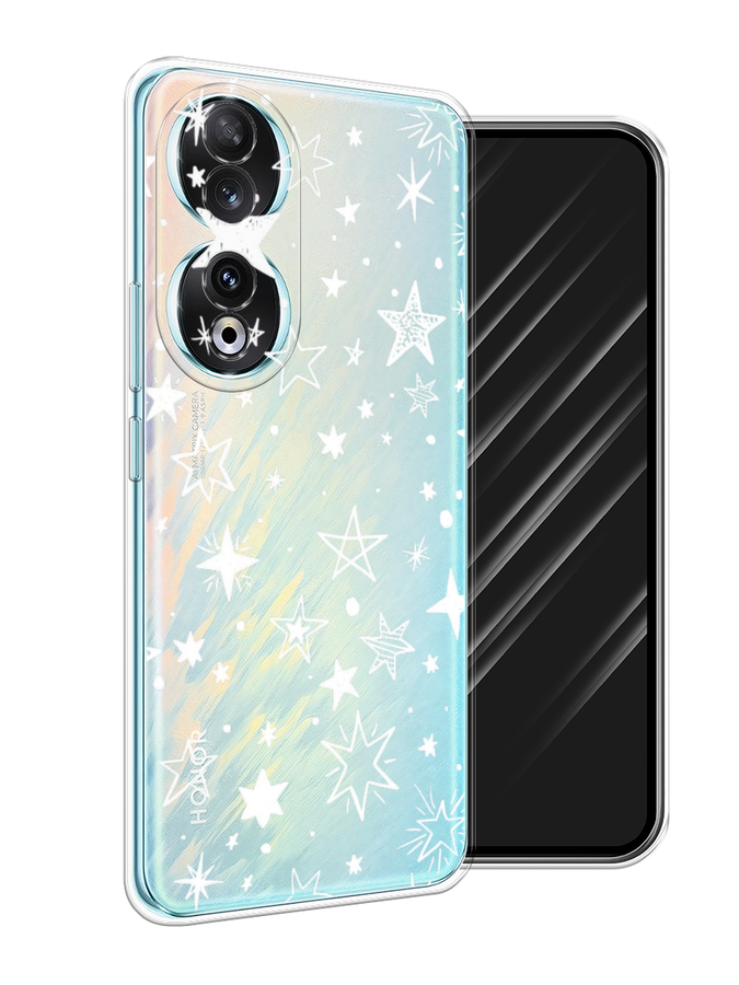

Чехол Awog на Honor 90 "Звездочки графика белая", Прозрачный;белый