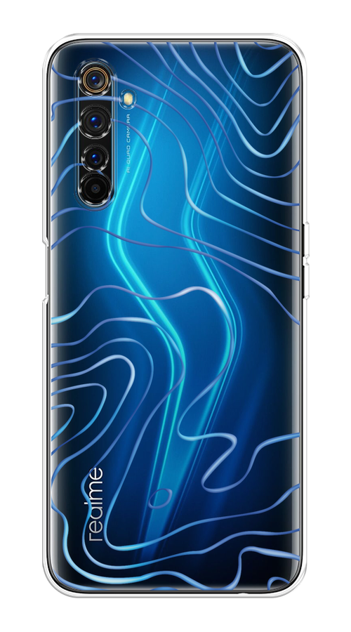 

Чехол на Realme 6 Pro "Blue lines", Прозрачный;синий, 252850-1