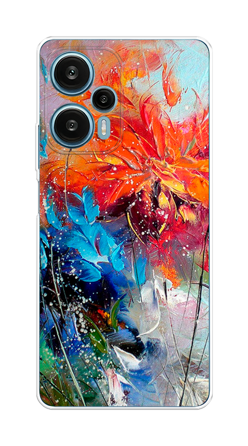 

Чехол на Xiaomi Redmi Note 12 Turbo "Абстрактные цветы", Оранжевый;синий, 318450-4