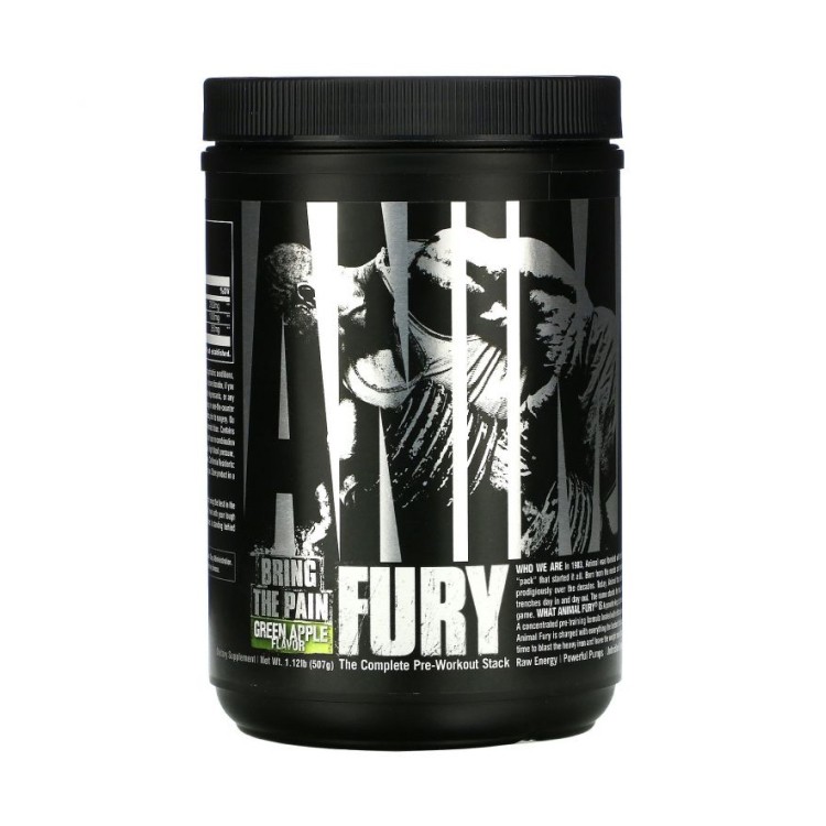 Комплекс предтренировочный Animal Fury зелёное яблоко, 600 г