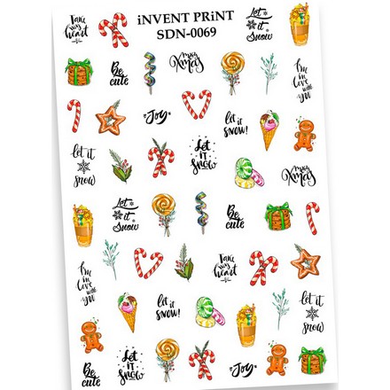 фото Набор, invent print, слайдер-дизайн «новый год. зима. сладости. рождество» №sdn-69, 3 шт.