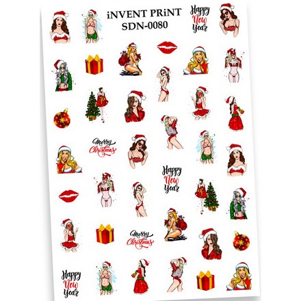 

Набор, iNVENT PRiNT, Слайдер-дизайн «Новый год. Зима. Рождество. Девушки» №SDN-80, 3 шт., Разноцветный