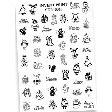 

Набор, iNVENT PRiNT, Слайдер-дизайн «Новый год. Зима. Подарки. Рождество» №SDN-43, 3 шт., Черный