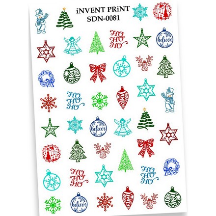 фото Набор, invent print, слайдер-дизайн «новый год. зима. игрушки. рождество» №sdn-81, 3 шт.
