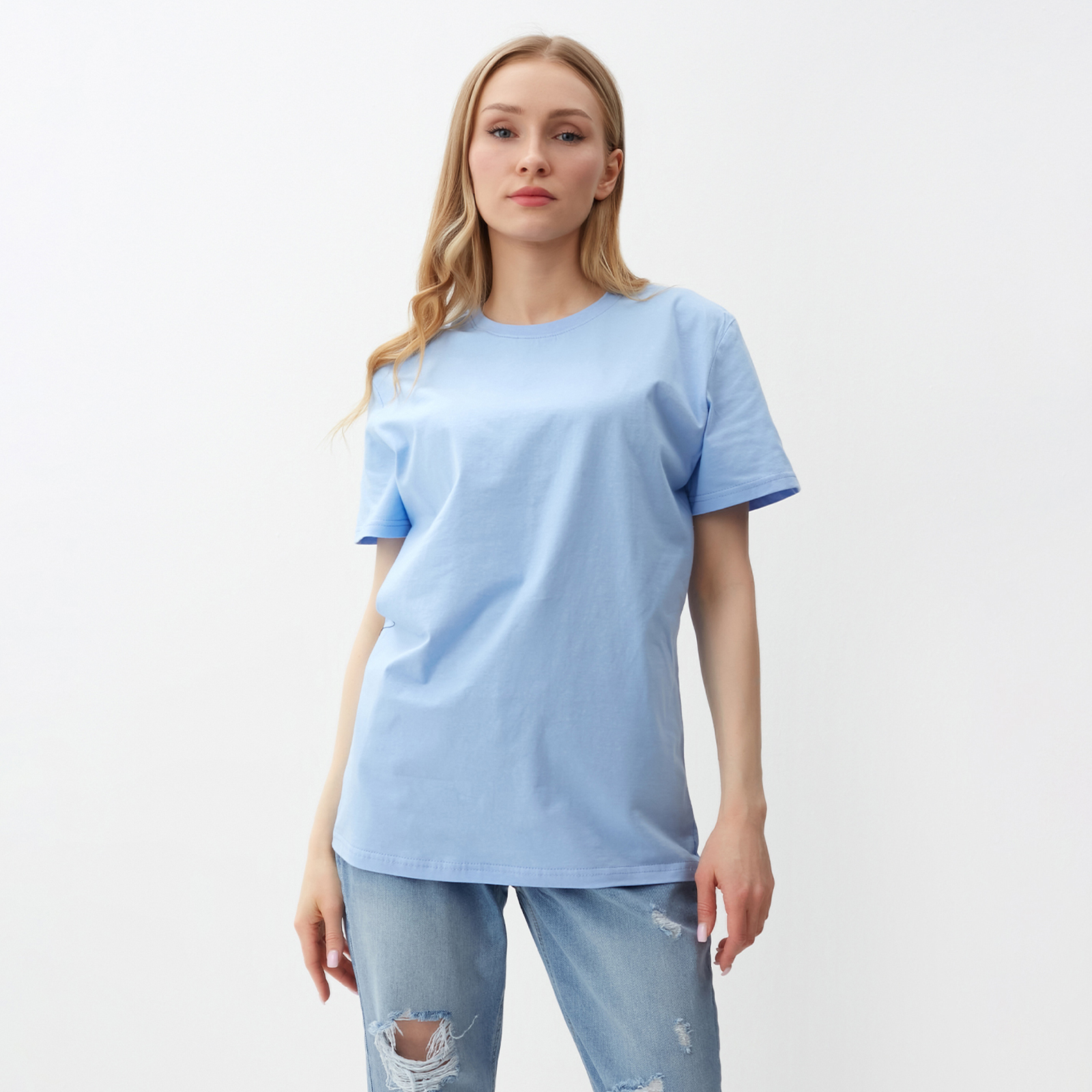 

Футболка женская NoBrand ATA collection голубая 54 RU, Голубой, ATA collection
