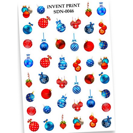 

Набор, iNVENT PRiNT, Слайдер-дизайн «Новый год. Зима. Игрушки. Шары» №SDN-46, 3 шт., Разноцветный