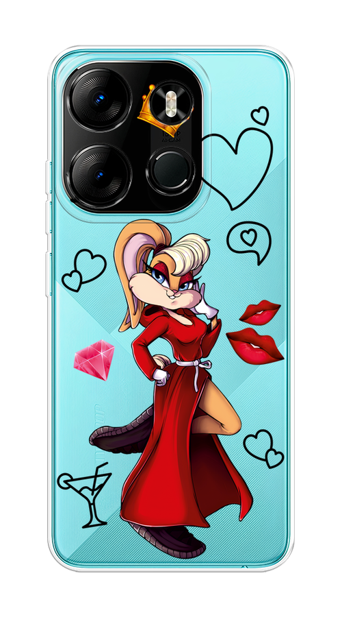 

Чехол на Tecno Spark Go 2023/Infinix Smart 7 "Rich Lola Bunny", Красный;бежевый;оранжевый, 303150-6