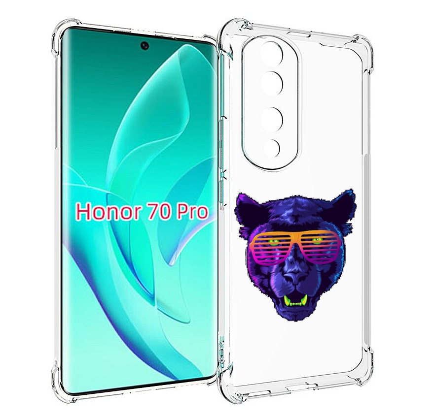 

Чехол MyPads фиолетовая пума в очках для Honor 70 Pro / 70 Pro Plus, Прозрачный, Tocco