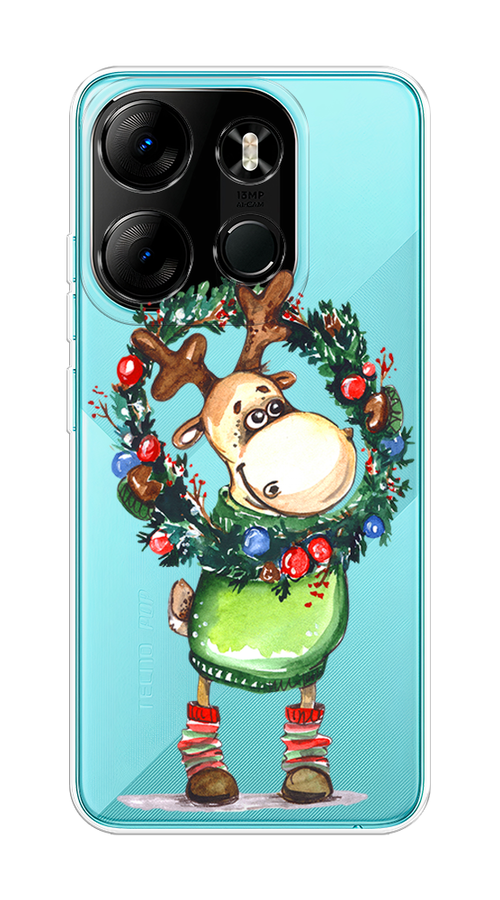 

Чехол на Tecno Spark Go 2023/Infinix Smart 7 "Олень с новогодним венком", 303150-4
