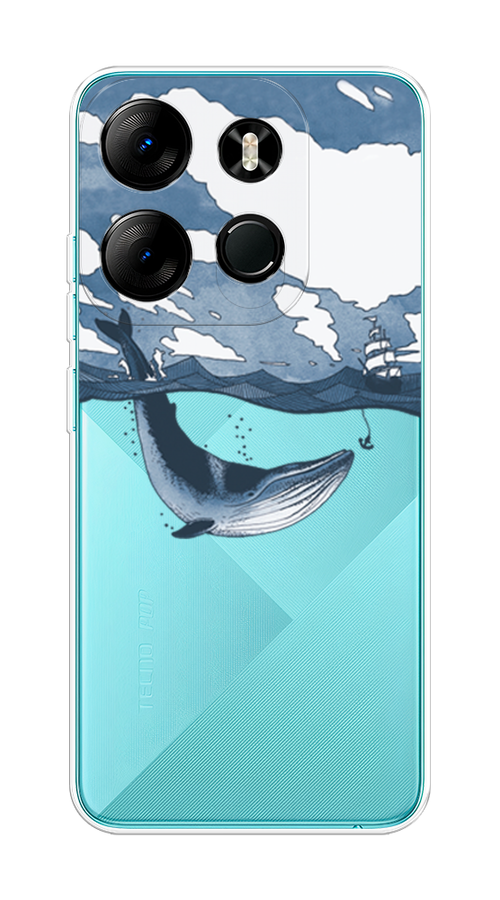 

Чехол на Tecno Spark Go 2023/Infinix Smart 7 "Большой кит", Синий, 303150-1