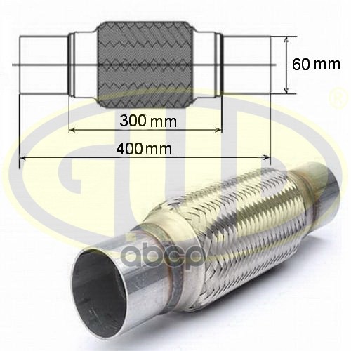 

Гофра глушителя с фланцами 60x300