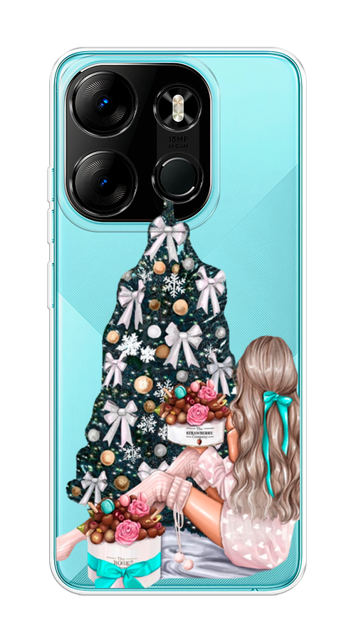 

Чехол на Tecno Spark Go 2023/Infinix Smart 7 "New Year", Зеленый;бежевый;голубой, 303150-5