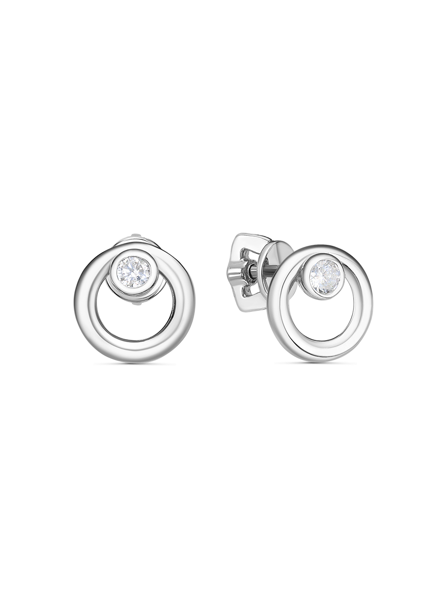 

Серьги-пусеты из серебра с фианитом SamoroDki Jewelry 2-08-306-12р, 2-08-306-12р