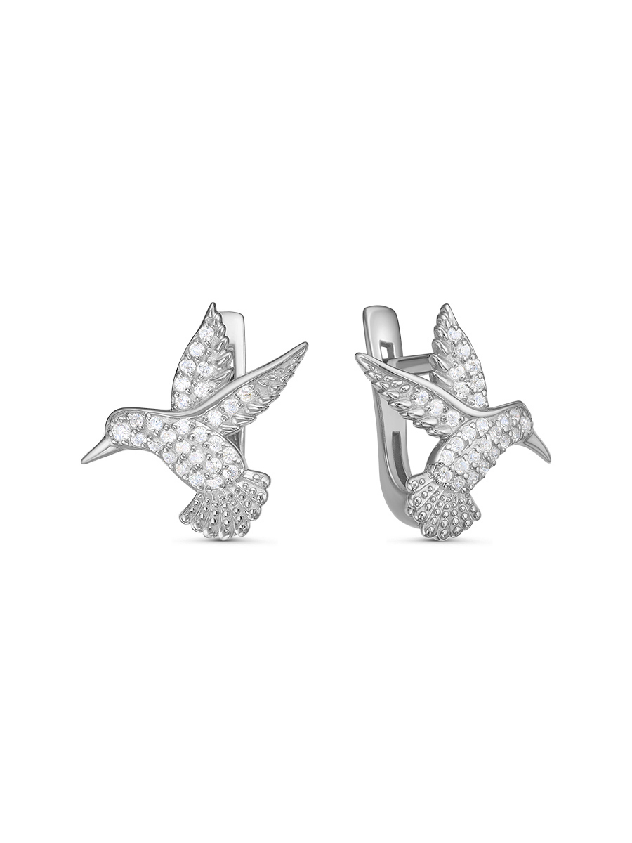 

Серьги из серебра с фианитом SamoroDki Jewelry 2-08-036-12р, 2-08-036-12