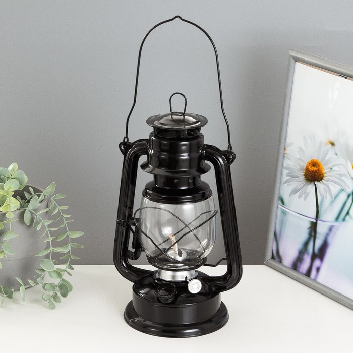 фото Risalux керосиновая лампа декоративная черный 14х18х27,5 см