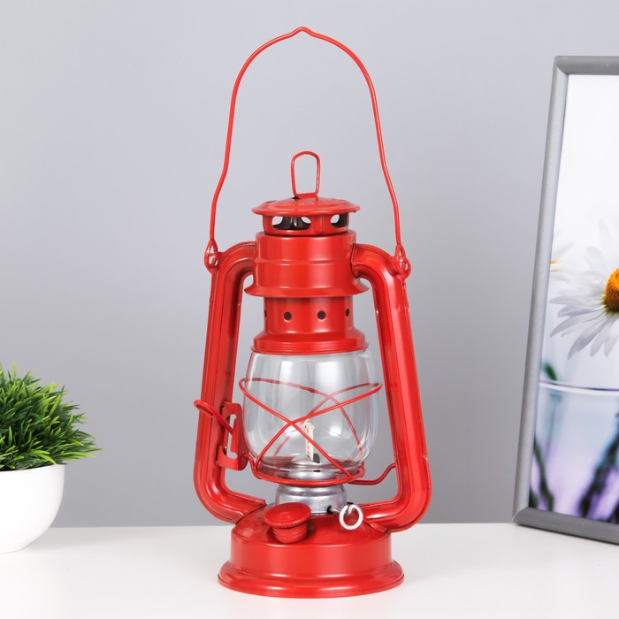 фото Risalux керосиновая лампа декоративная красный 11.5x15x25 см