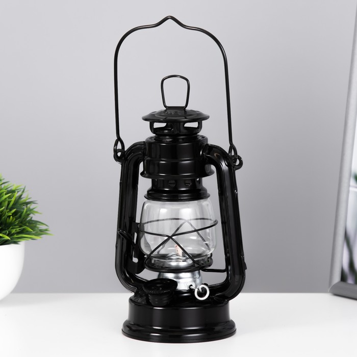 RISALUX Керосиновая лампа декоративная черный 9,5х12,5х19 см
