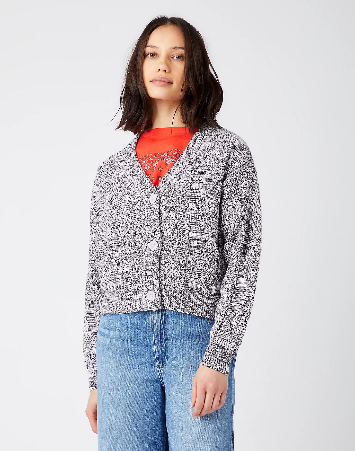 

Кардиган женский Wrangler W8P4Q5P37 серый S, W8P4Q5P37