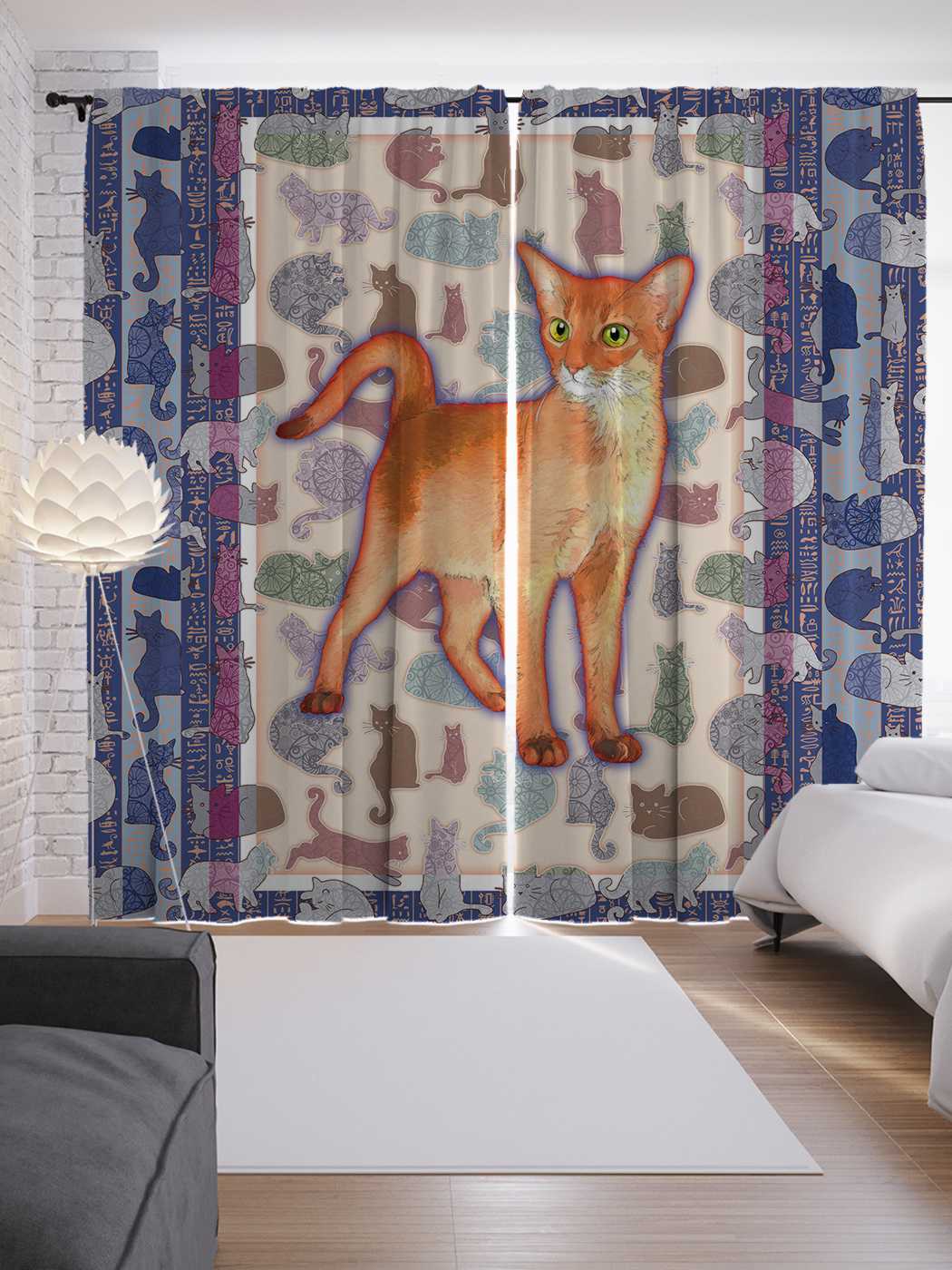 

Шторы JoyArty с фотопечатью "Рамка с кошечкой" из сатена, 290х265 см, Рамка с кошечкой