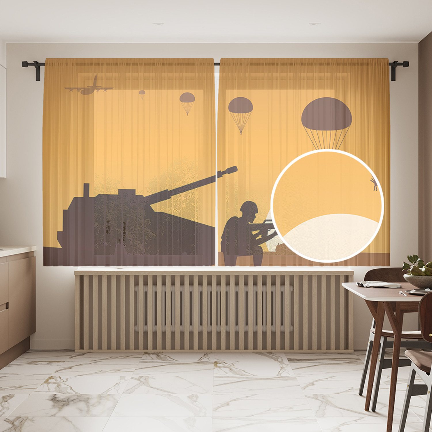 

Тюль фототюль короткий JoyArty Задание 290x180 на шторной ленте tul_422846_145x180
