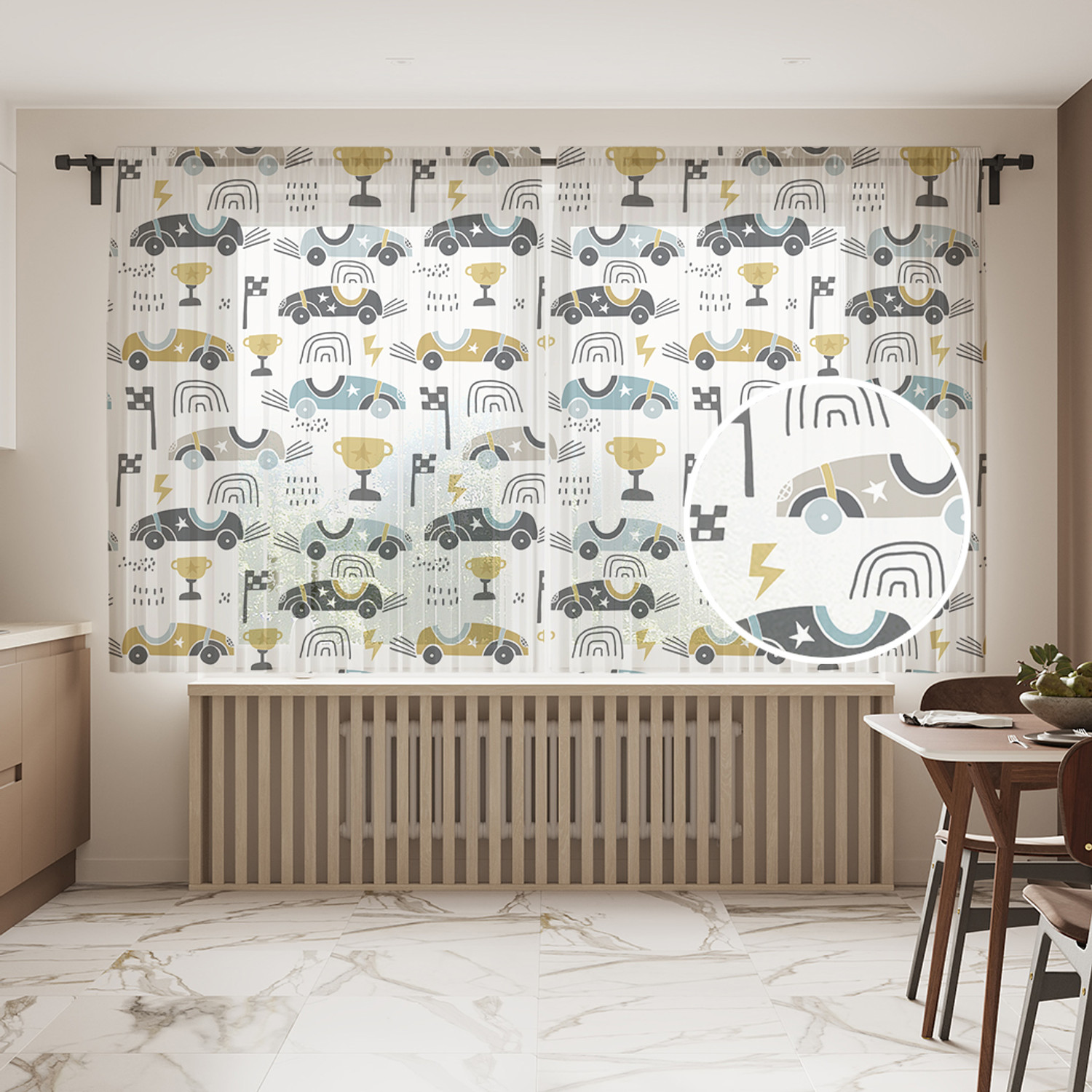 

Тюль фототюль короткий JoyArty Автогонки 290x180 на шторной ленте tul_422853_145x180