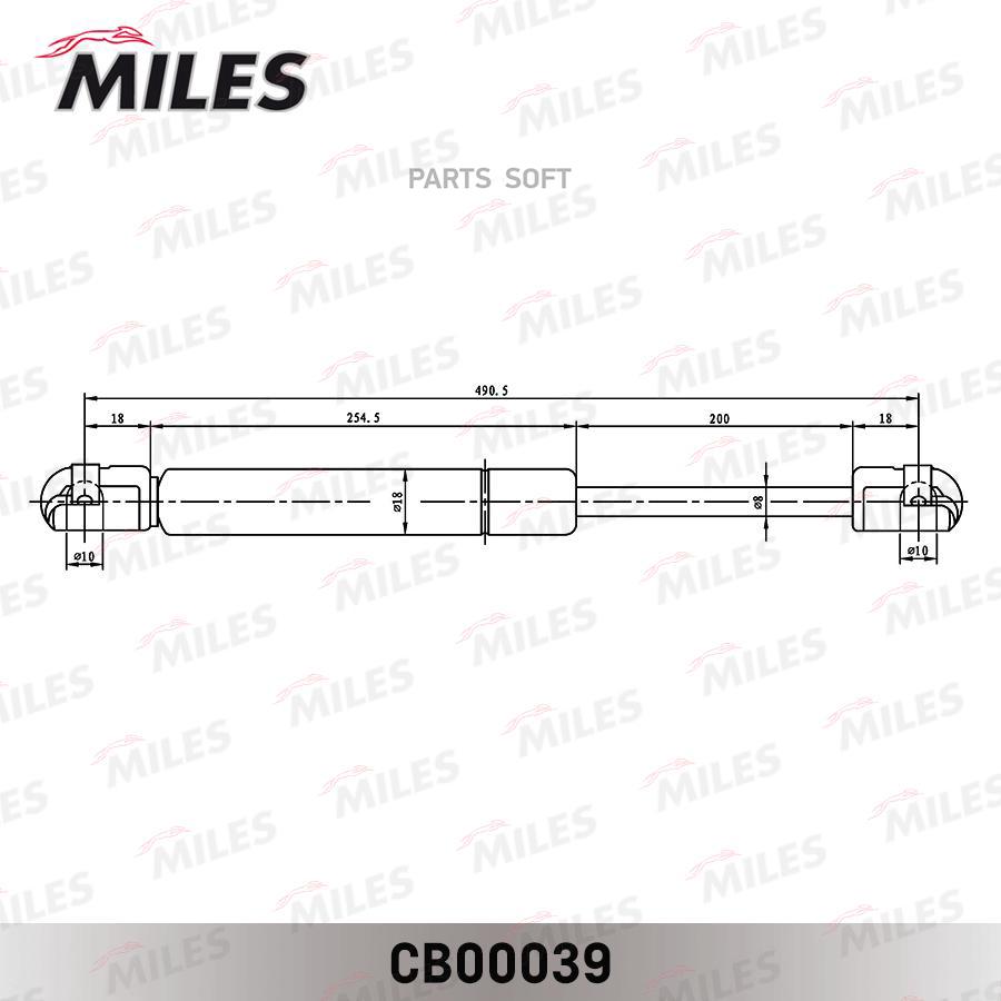 

MILES CB00039 Упор газовый MILES CB00039 SKODA OCTAVIA COMBI 04- / амортизатор багажника