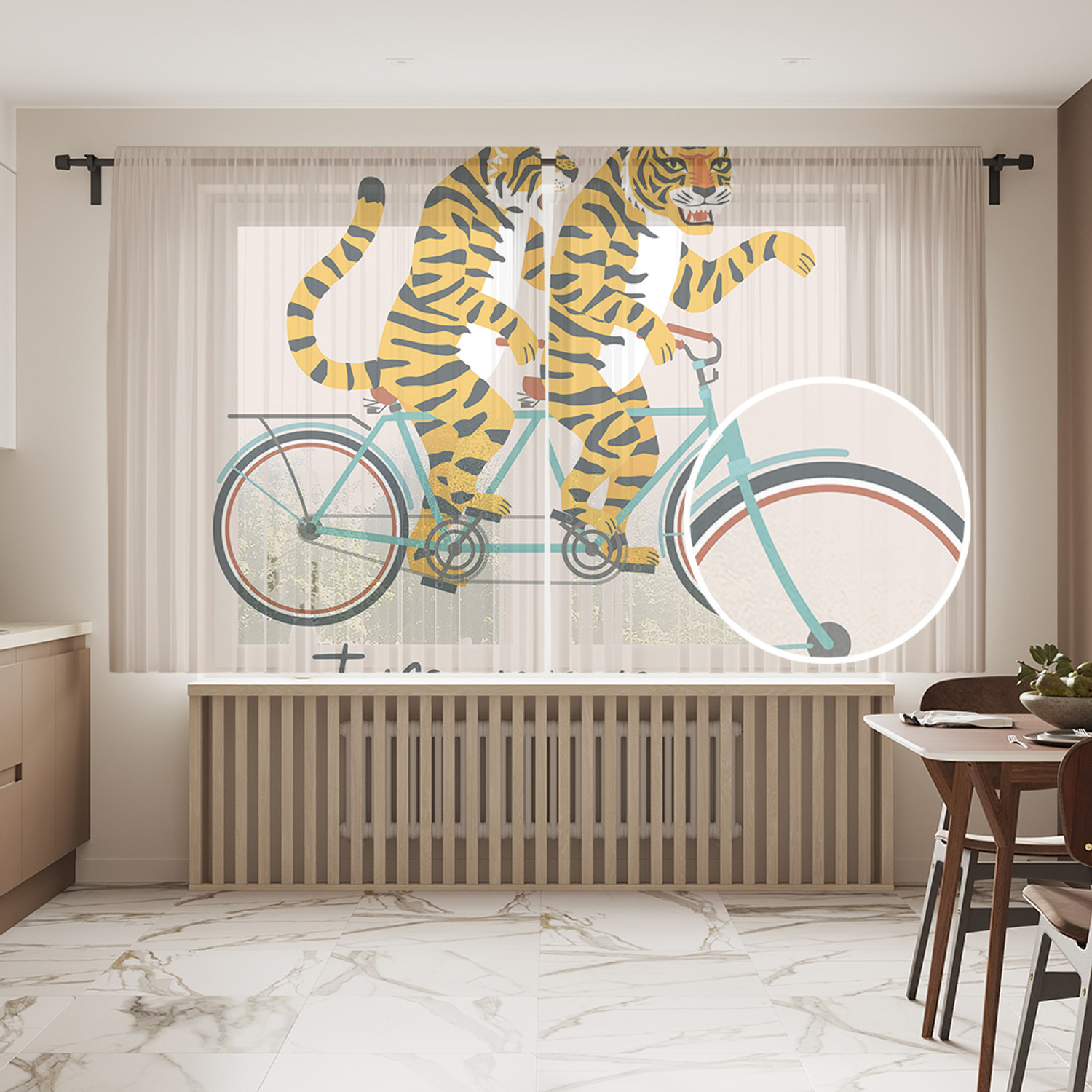 

Тюль фототюль короткий JoyArty Тигры в пути 290x180на шторной ленте tul_422854_145x180