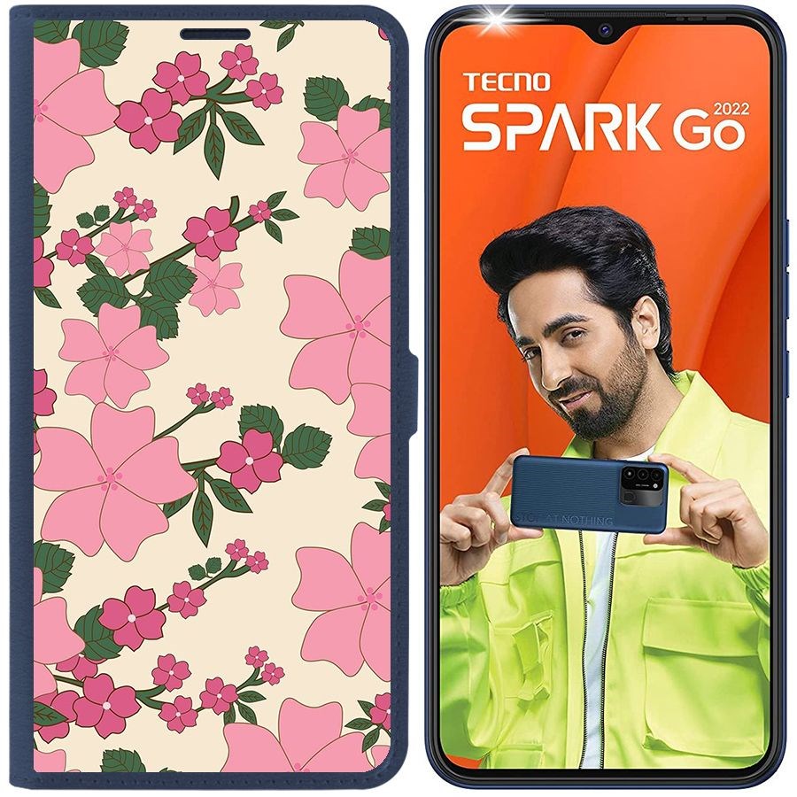 

Чехол-книжка Eco Book для Tecno Spark Go 2022 Цветочный паттерн 1
