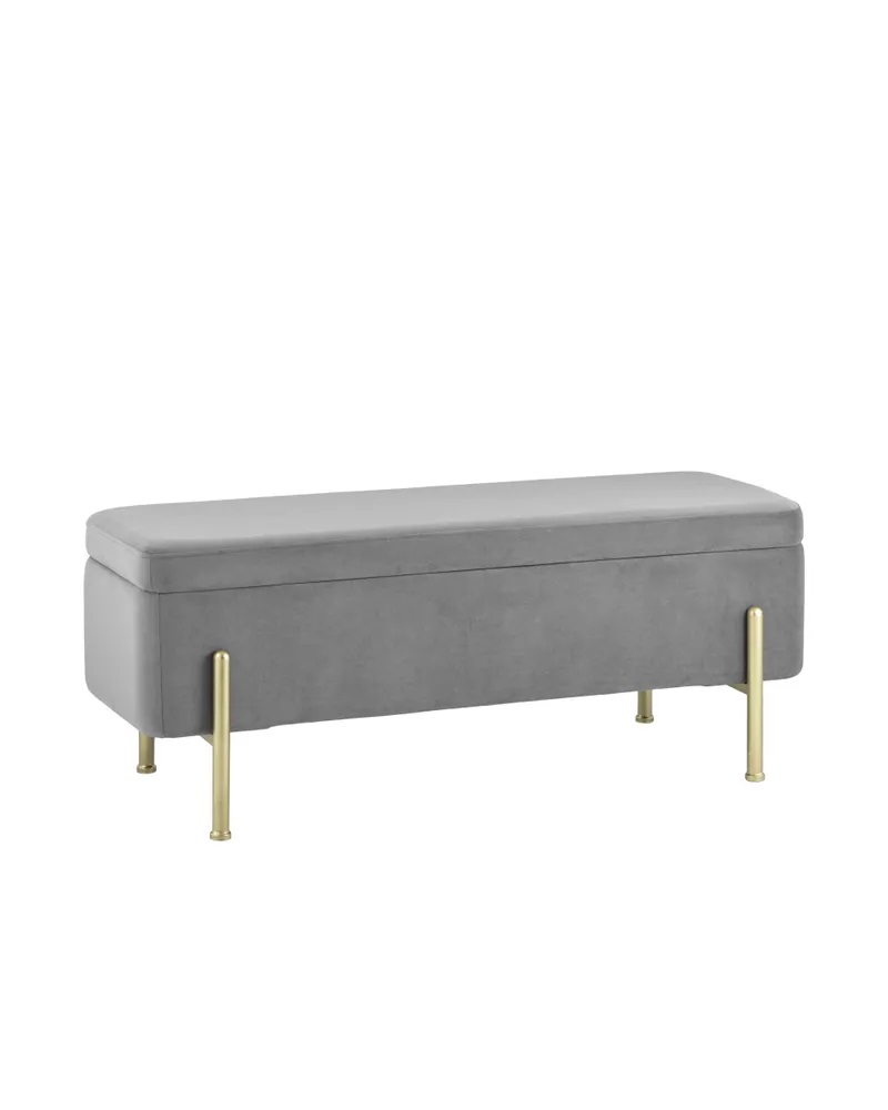 

Банкетка STOOL GROUP Болейн с ящиком Велюр серый, Серый;золотистый, Болейн с ящиком