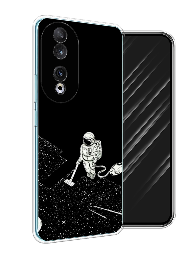 

Чехол Awog на Honor 90 "Космонавт с пылесосом", Белый