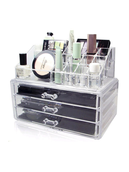 фото Акриловый органайзер для косметики cosmetic storage box (количество ящичков: 3 ) nobrand