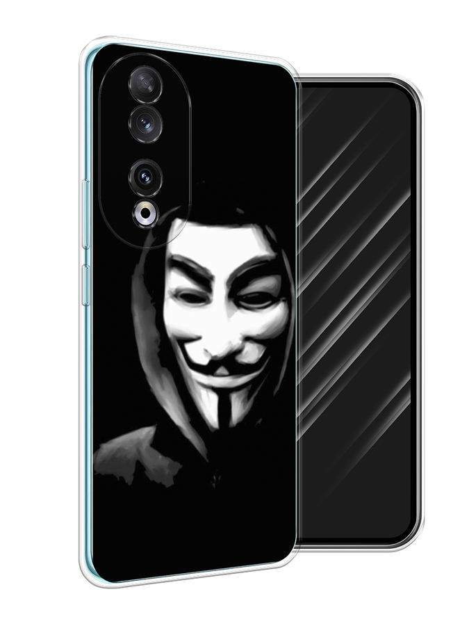 

Чехол Awog на Honor 90 "Анонимус", Черный;серый;белый