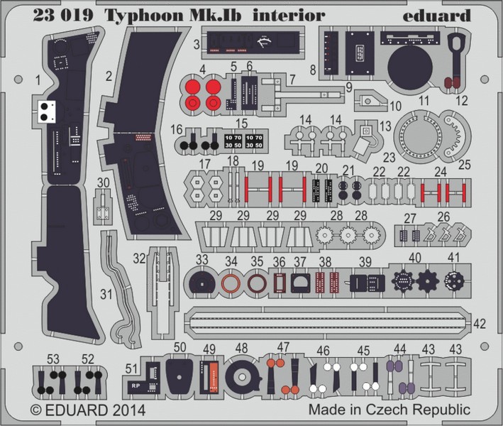 

Фототравление Eduard 23019 Typhoon Mk Ib интерьер 1/24