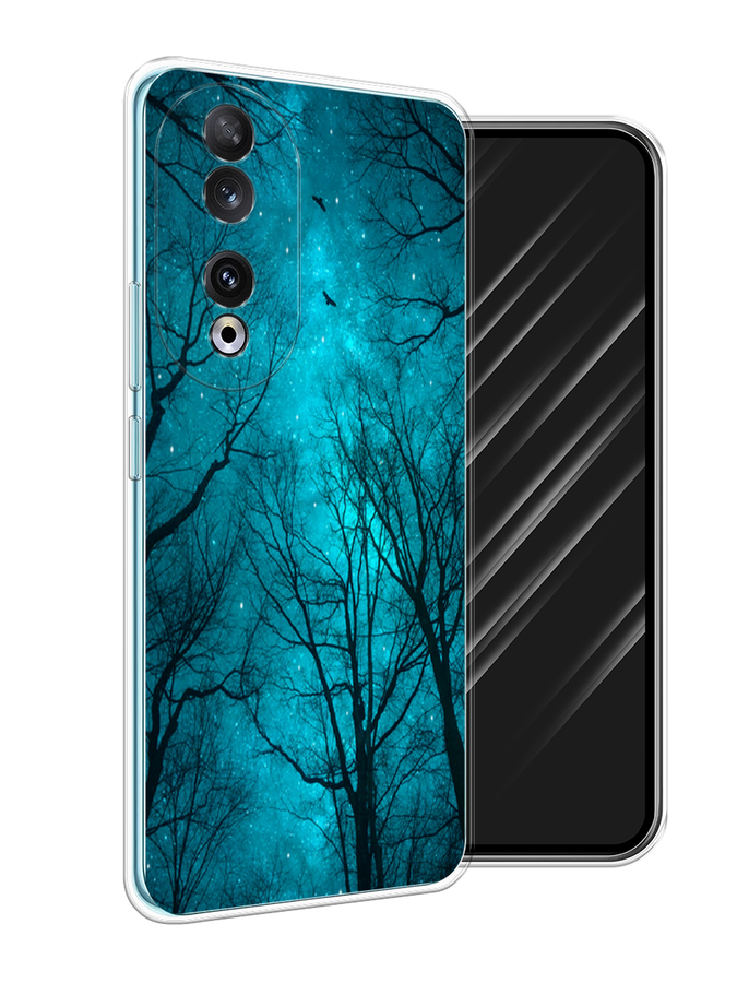 

Чехол Awog на Honor 90 "Сказочный лес", Черный;бирюзовый