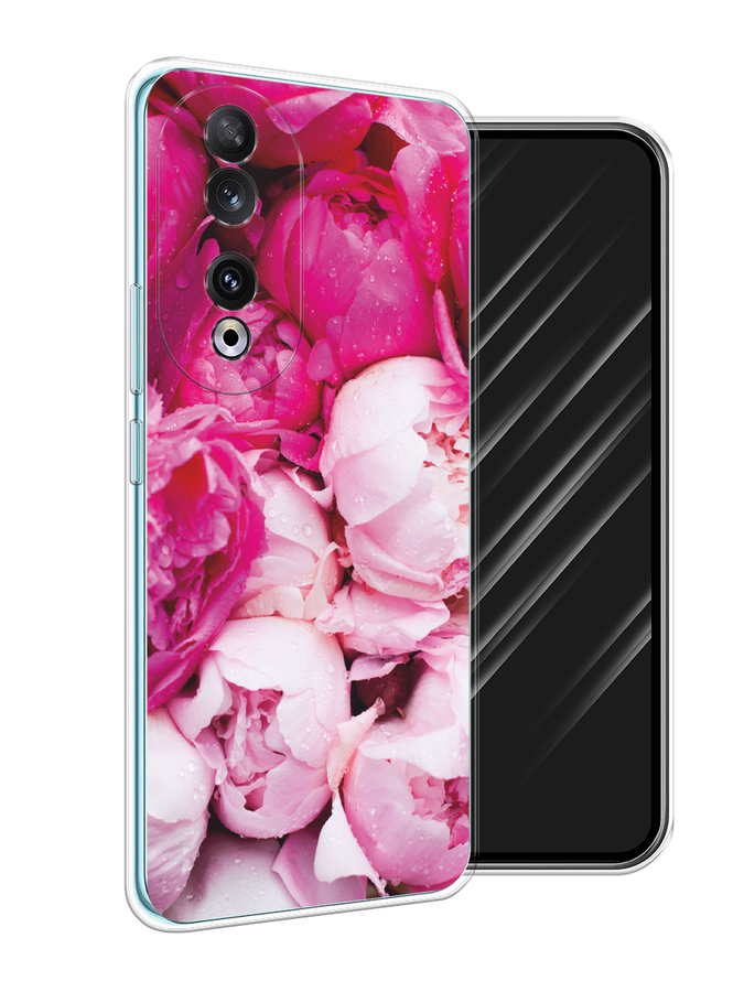 

Чехол Awog на Honor 90 "Пионы розово-белые", Белый;розовый