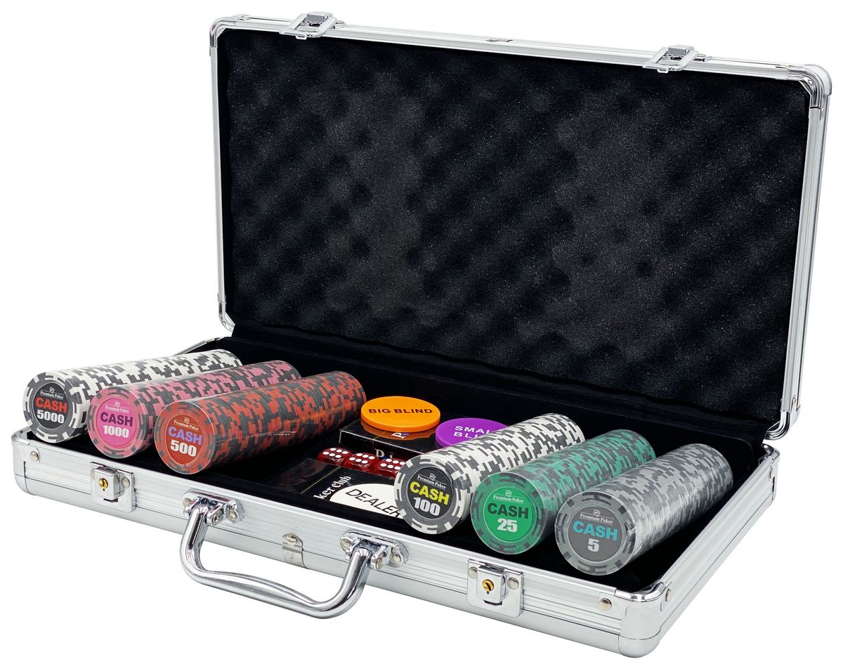 фото Покерный набор cash, 300 фишек 14 г с номиналом в чемодане hittoy